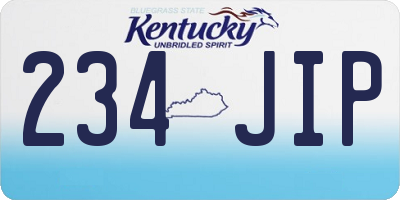 KY license plate 234JIP