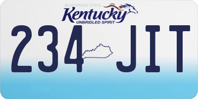 KY license plate 234JIT