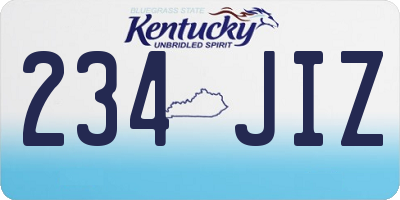 KY license plate 234JIZ
