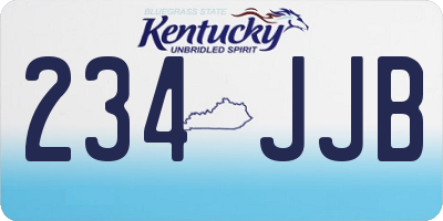 KY license plate 234JJB