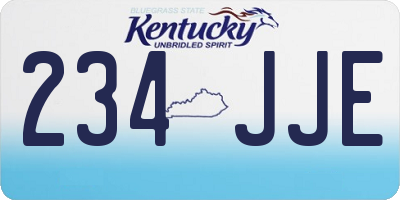 KY license plate 234JJE