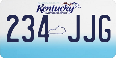 KY license plate 234JJG