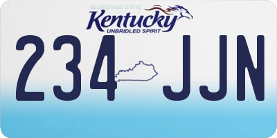 KY license plate 234JJN