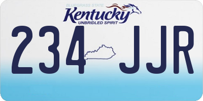 KY license plate 234JJR