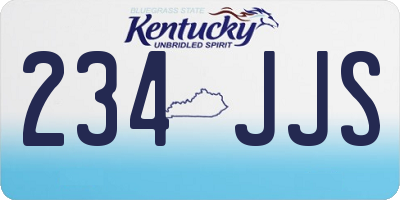 KY license plate 234JJS