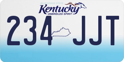 KY license plate 234JJT