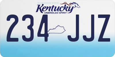 KY license plate 234JJZ