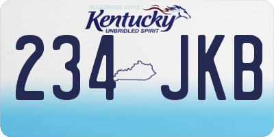 KY license plate 234JKB