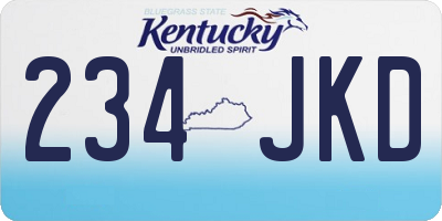 KY license plate 234JKD