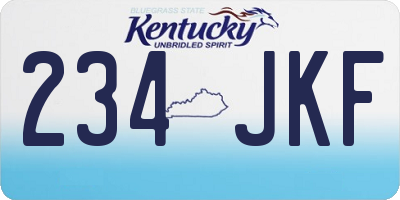 KY license plate 234JKF