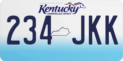 KY license plate 234JKK