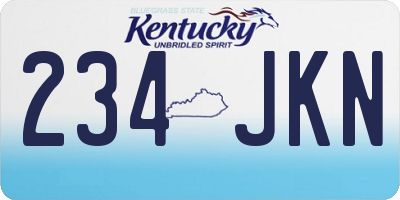 KY license plate 234JKN