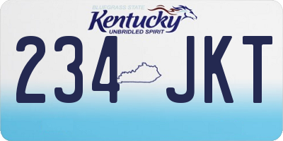 KY license plate 234JKT
