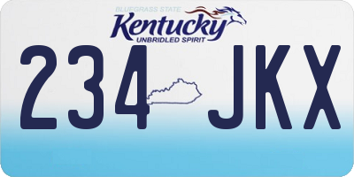 KY license plate 234JKX