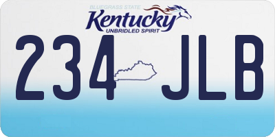 KY license plate 234JLB