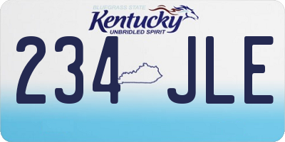 KY license plate 234JLE