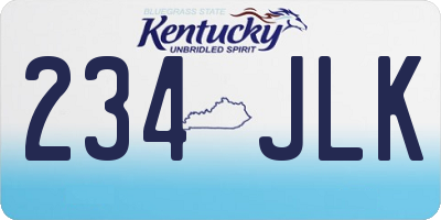 KY license plate 234JLK