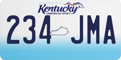 KY license plate 234JMA
