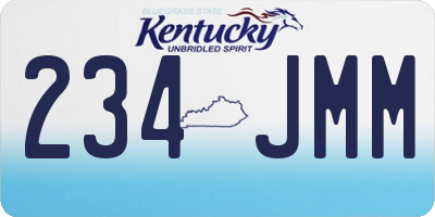 KY license plate 234JMM