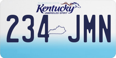 KY license plate 234JMN