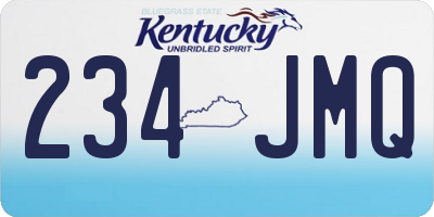 KY license plate 234JMQ