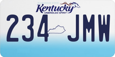 KY license plate 234JMW
