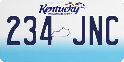 KY license plate 234JNC