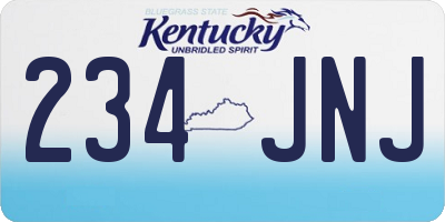 KY license plate 234JNJ