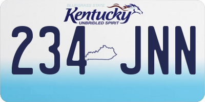 KY license plate 234JNN