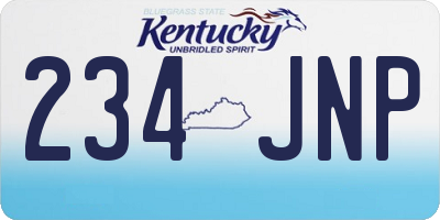 KY license plate 234JNP