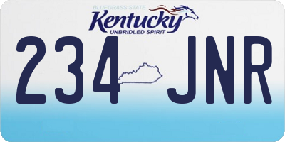 KY license plate 234JNR