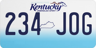 KY license plate 234JOG