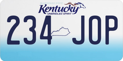 KY license plate 234JOP