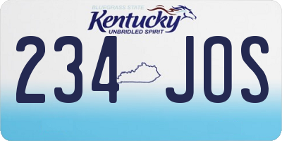 KY license plate 234JOS