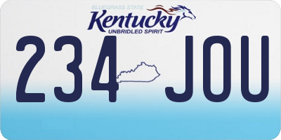 KY license plate 234JOU