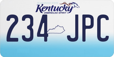 KY license plate 234JPC