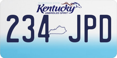KY license plate 234JPD