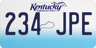 KY license plate 234JPE