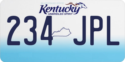 KY license plate 234JPL