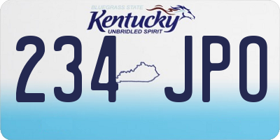 KY license plate 234JPO