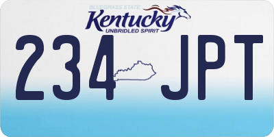KY license plate 234JPT