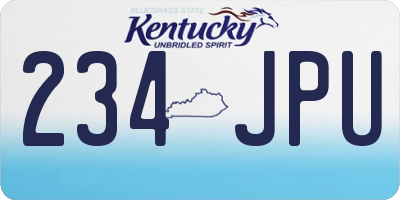 KY license plate 234JPU