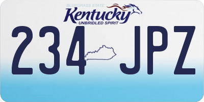 KY license plate 234JPZ