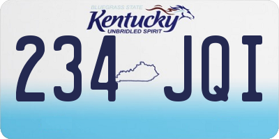 KY license plate 234JQI