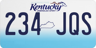 KY license plate 234JQS