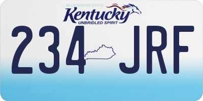 KY license plate 234JRF