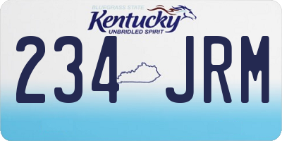 KY license plate 234JRM