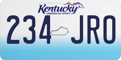 KY license plate 234JRO