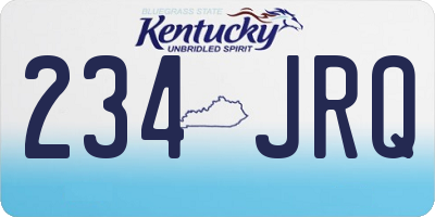 KY license plate 234JRQ