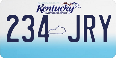 KY license plate 234JRY